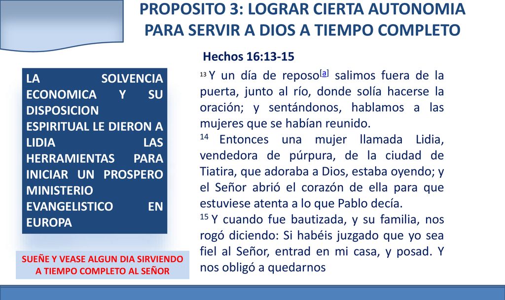 SUEÑE Y VEASE ALGUN DIA SIRVIENDO A TIEMPO COMPLETO AL SEÑOR