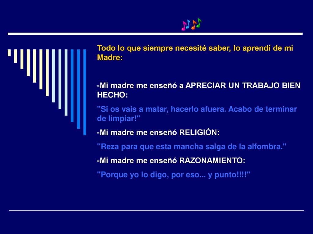 Todo lo que siempre necesité saber, lo aprendí de mi Madre: