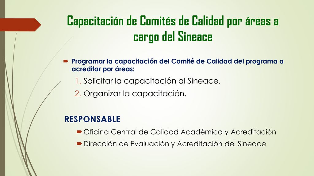 Capacitación de Comités de Calidad por áreas a cargo del Sineace