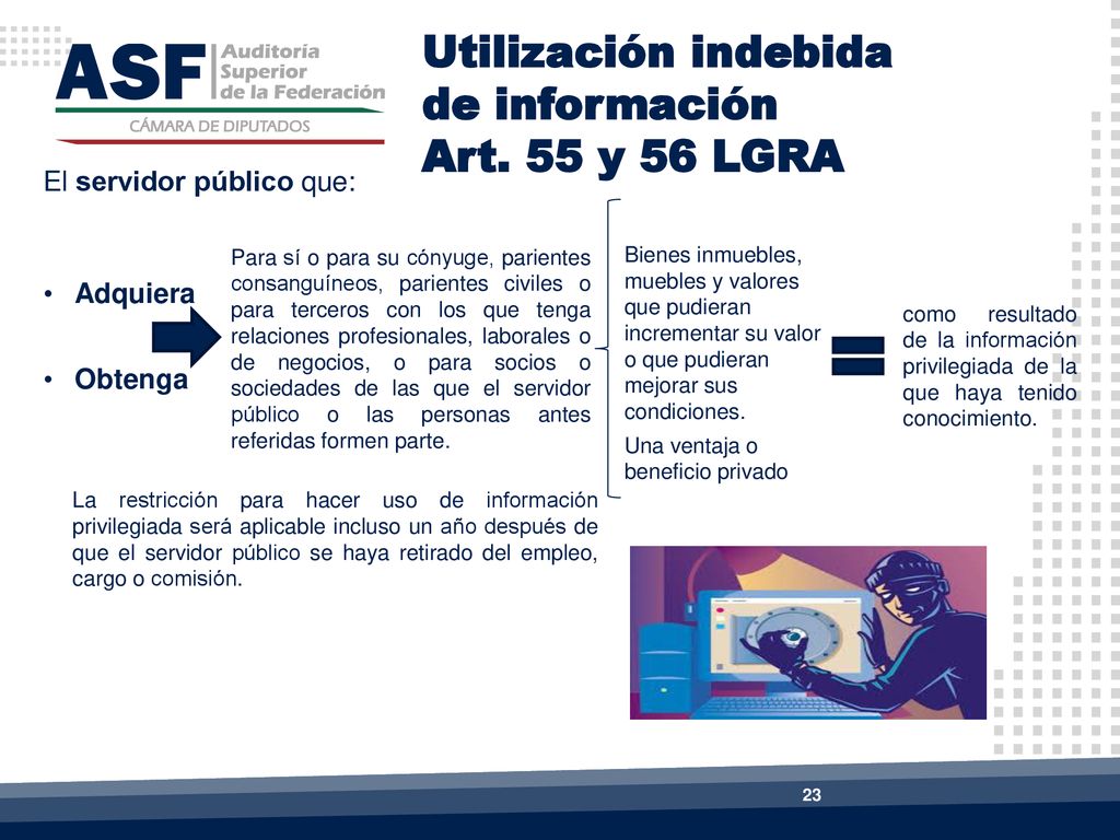 Utilización indebida de información Art. 55 y 56 LGRA
