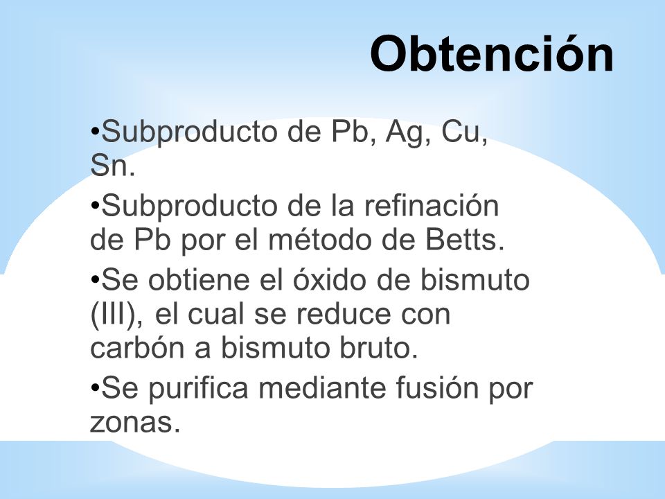 Obtención Subproducto de Pb, Ag, Cu, Sn.