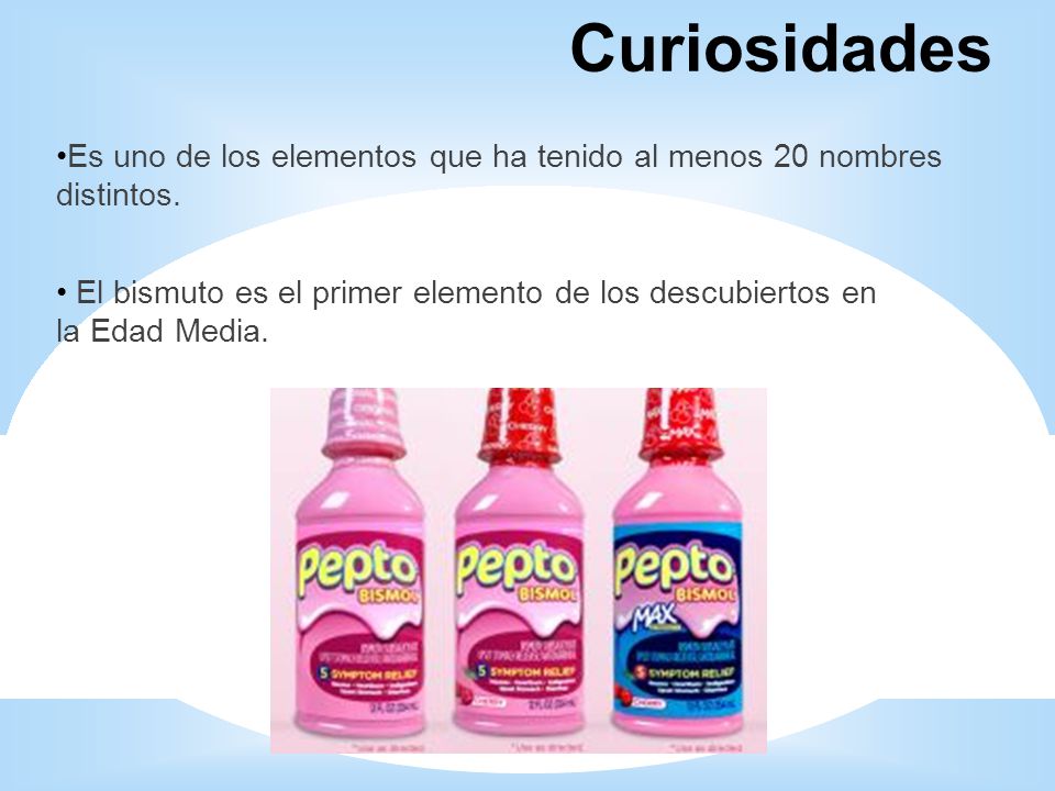 Curiosidades Es uno de los elementos que ha tenido al menos 20 nombres distintos.