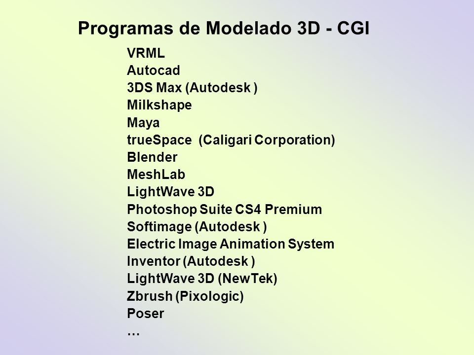 Programas de Modelado 3D - CGI