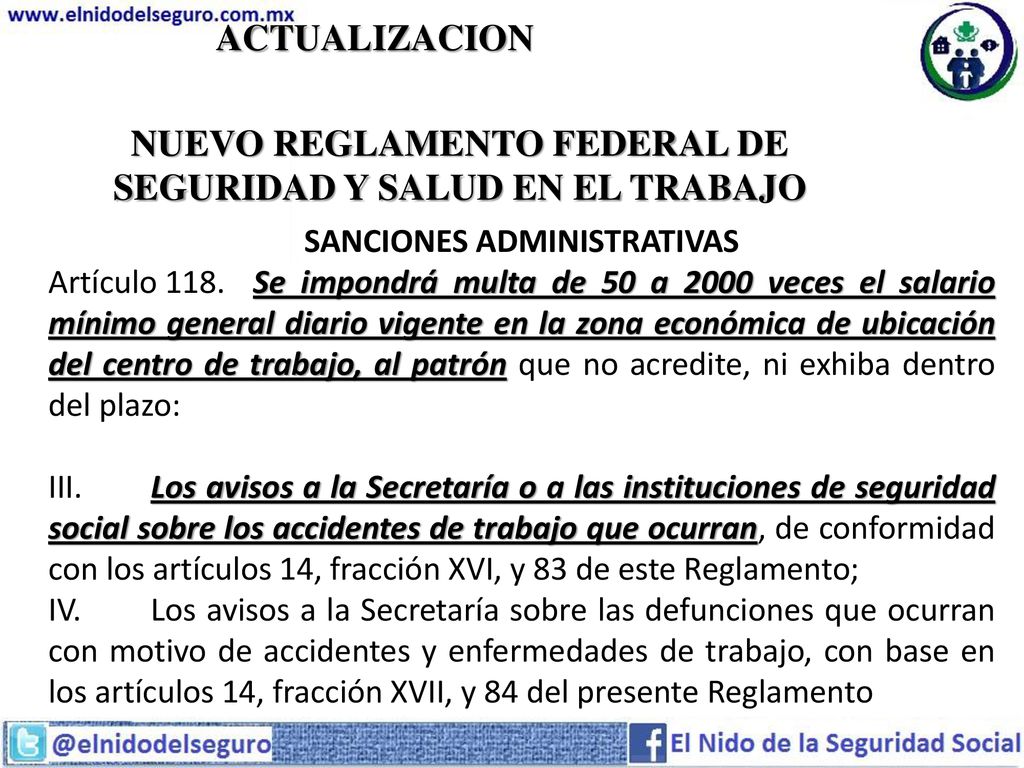 NUEVO REGLAMENTO FEDERAL DE SEGURIDAD Y SALUD EN EL TRABAJO