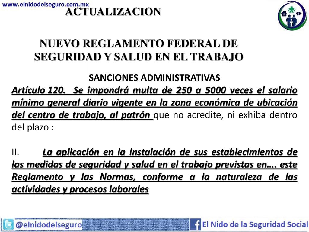 NUEVO REGLAMENTO FEDERAL DE SEGURIDAD Y SALUD EN EL TRABAJO
