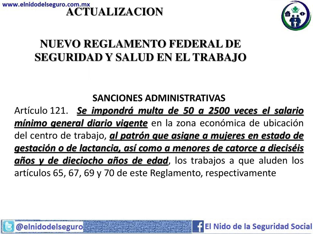 NUEVO REGLAMENTO FEDERAL DE SEGURIDAD Y SALUD EN EL TRABAJO