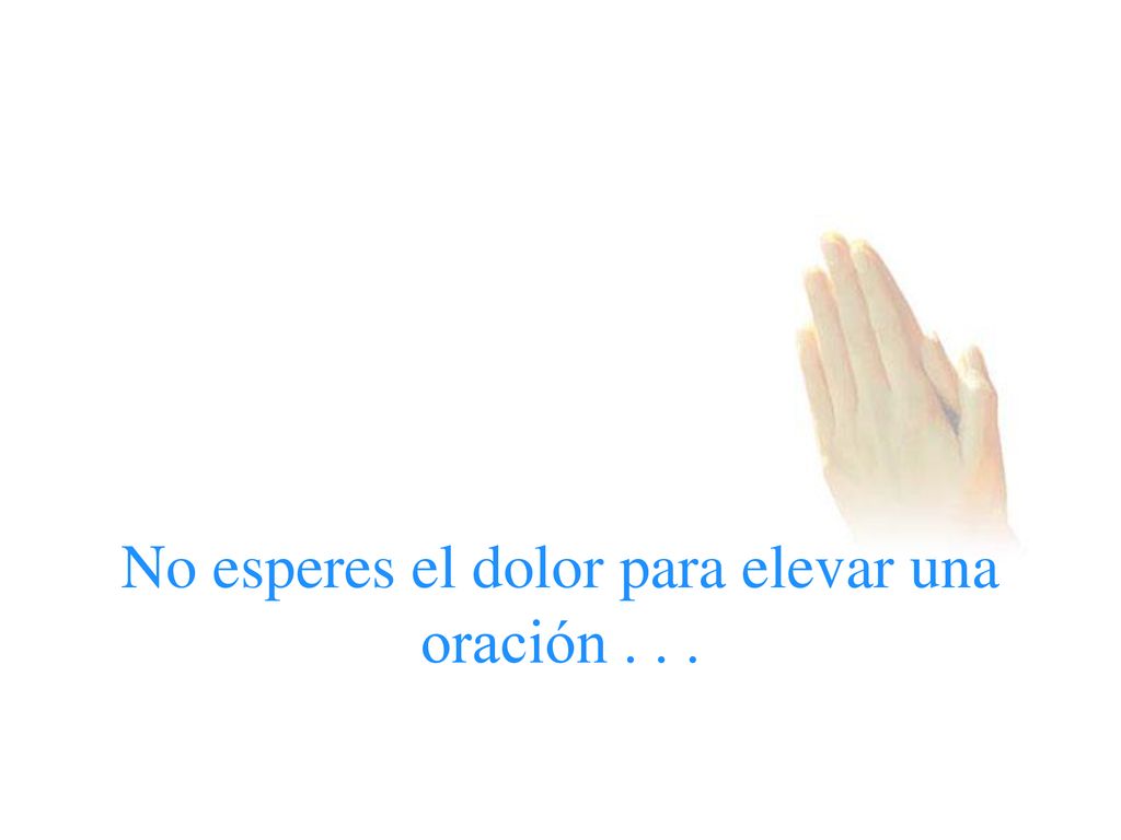 No esperes el dolor para elevar una oración . . .