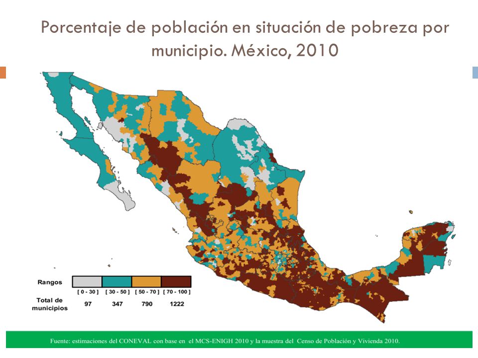 Porcentaje de población en situación de pobreza por municipio