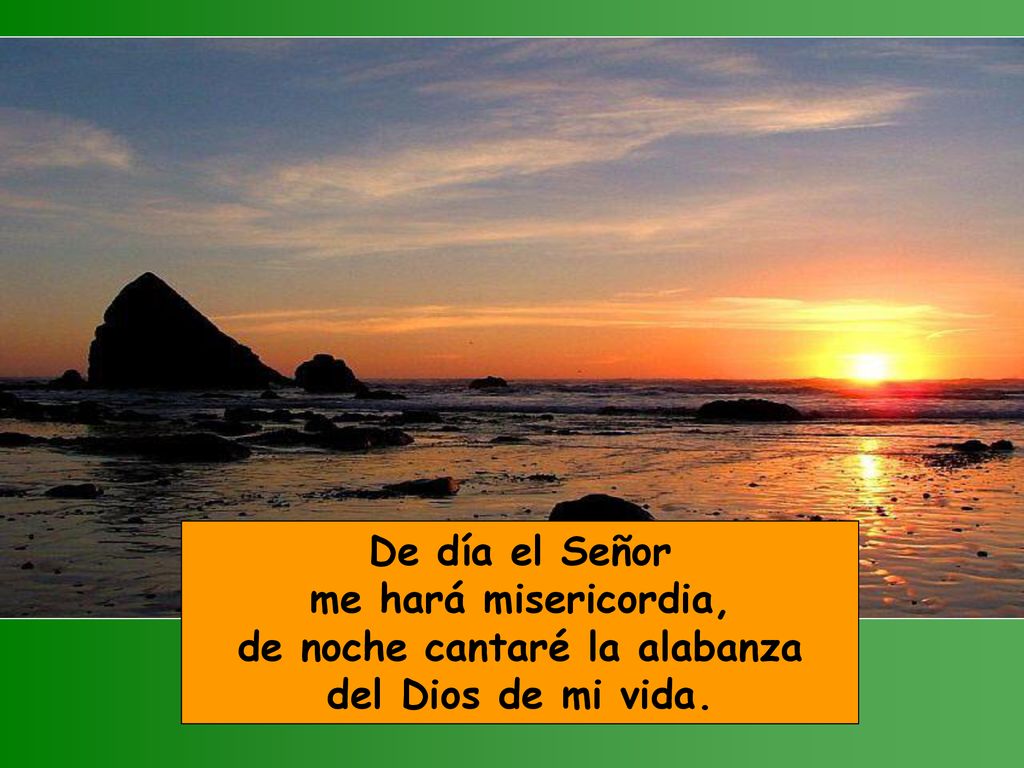 De día el Señor me hará misericordia, de noche cantaré la alabanza del Dios de mi vida.
