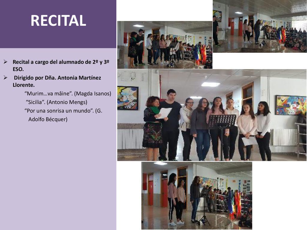 RECITAL Recital a cargo del alumnado de 2º y 3º ESO.