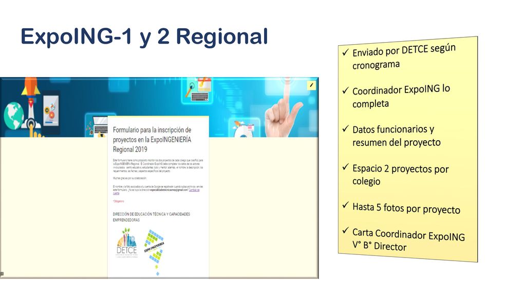 ExpoING-1 y 2 Regional Enviado por DETCE según cronograma