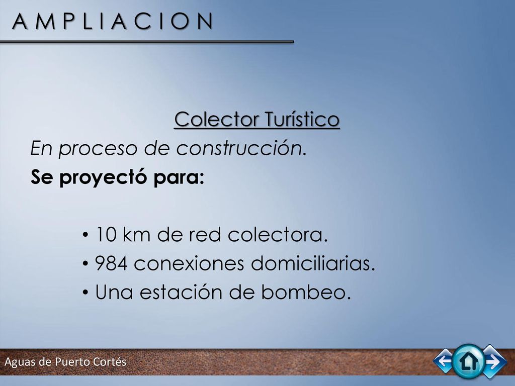 A M P L I A C I O N Colector Turístico En proceso de construcción.