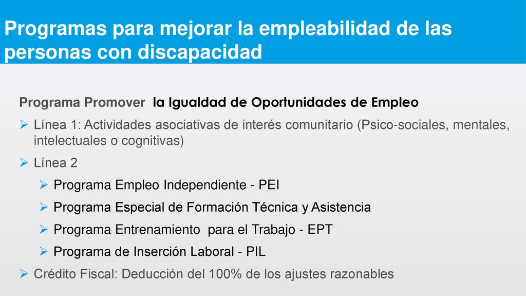 Programas para mejorar la empleabilidad de las personas con discapacidad