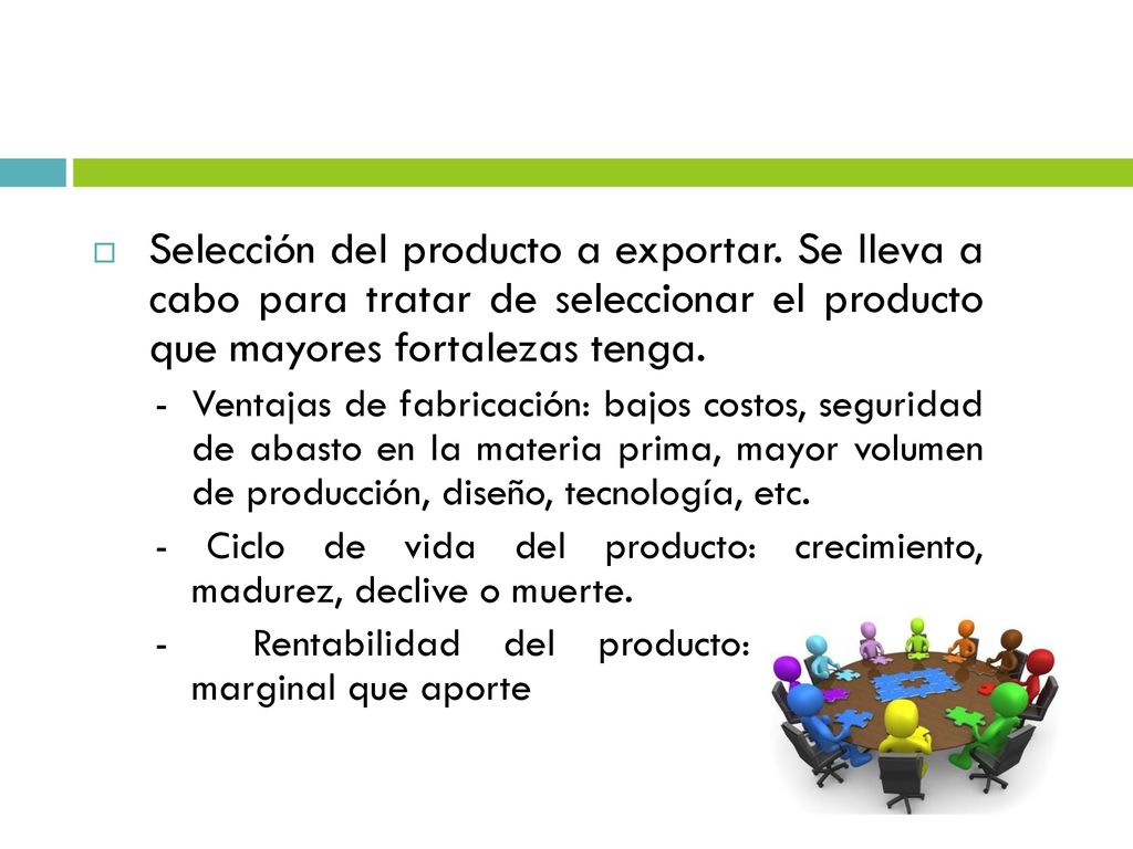 Selección del producto a exportar