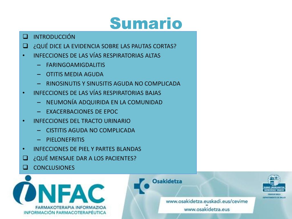 Sumario INTRODUCCIÓN ¿QUÉ DICE LA EVIDENCIA SOBRE LAS PAUTAS CORTAS