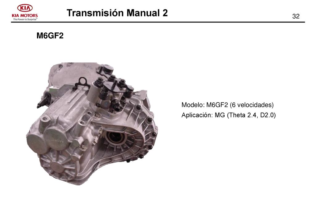 M6GF2 Modelo: M6GF2 (6 velocidades) Aplicación: MG (Theta 2.4, D2.0)