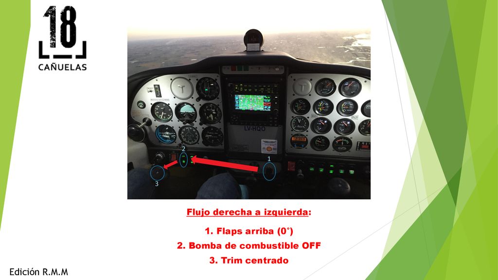 Edición R.M.M Flujo derecha a izquierda: 1. Flaps arriba (0°)