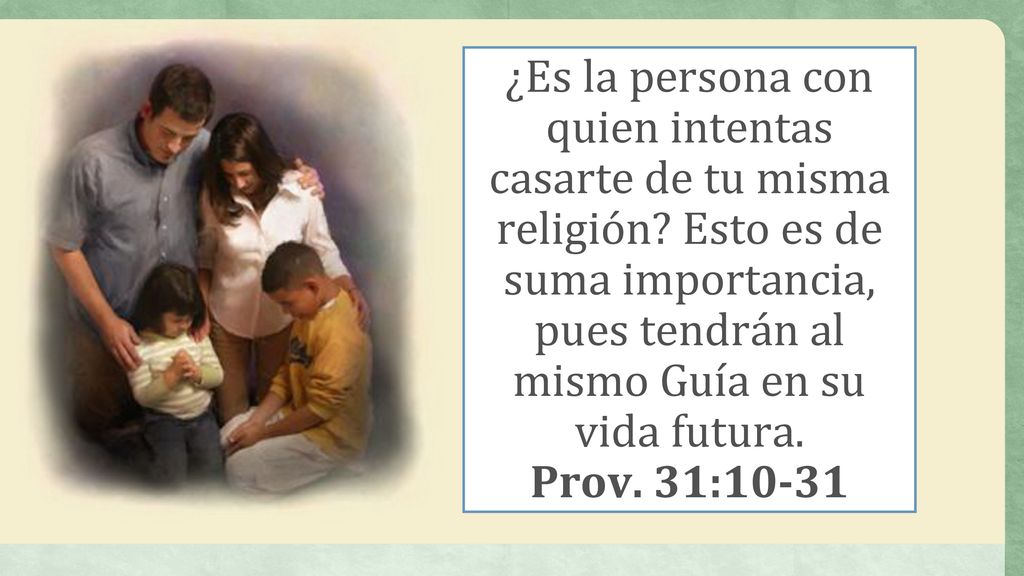 ¿Es la persona con quien intentas casarte de tu misma religión