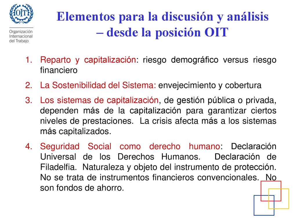 Elementos para la discusión y análisis – desde la posición OIT