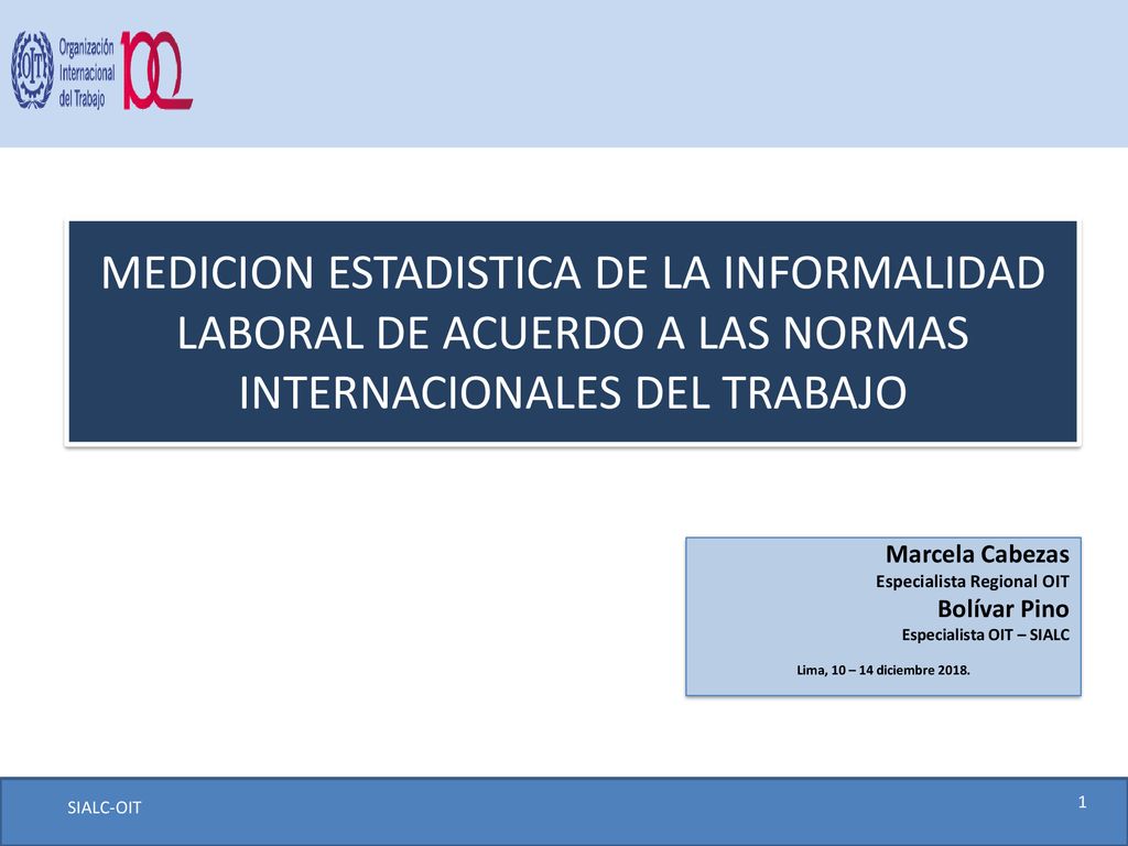 MEDICION ESTADISTICA DE LA INFORMALIDAD LABORAL DE ACUERDO A LAS NORMAS INTERNACIONALES DEL TRABAJO