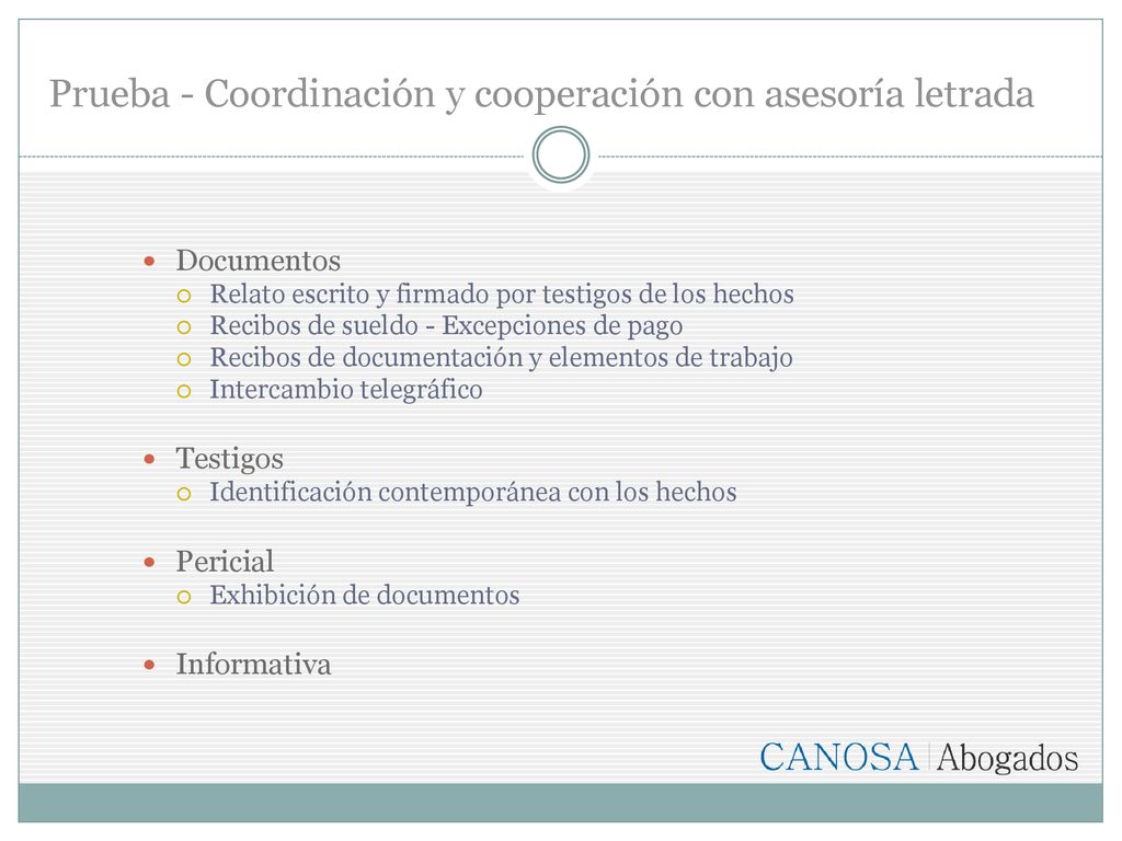 Prueba - Coordinación y cooperación con asesoría letrada