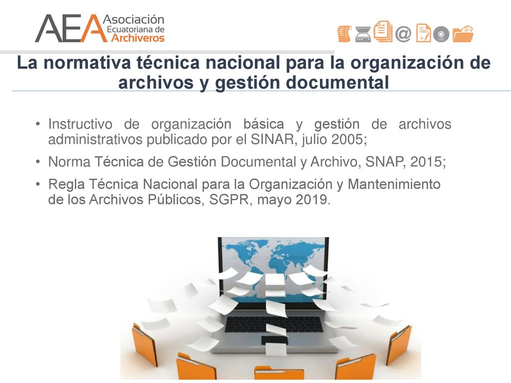 La normativa técnica nacional para la organización de archivos y gestión documental