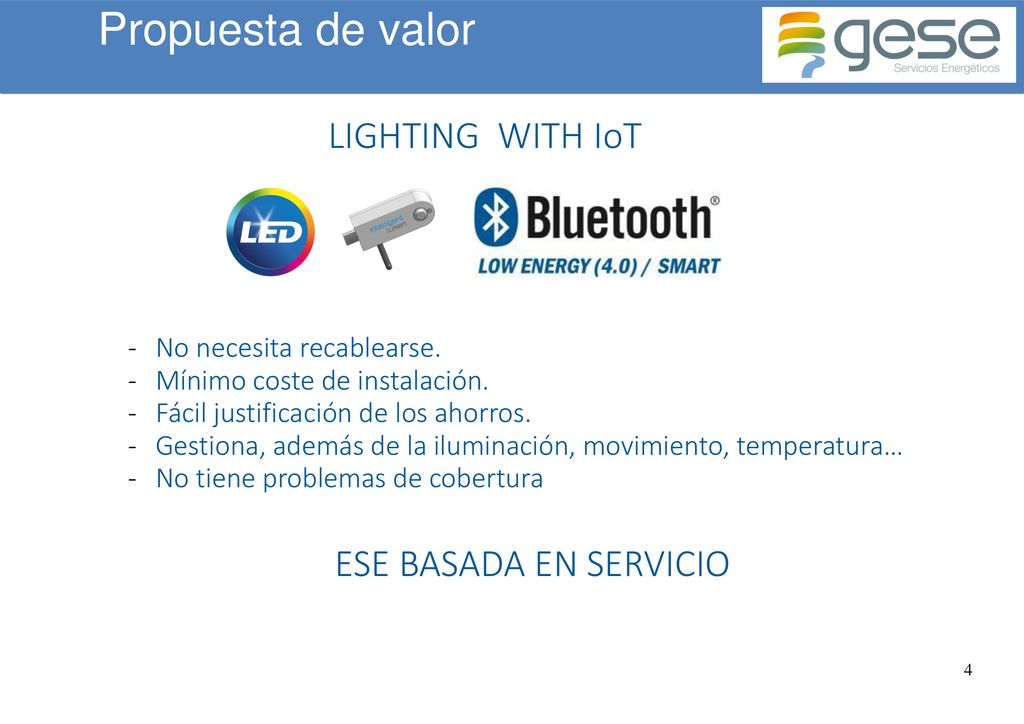 Propuesta de valor LIGHTING WITH IoT ESE BASADA EN SERVICIO