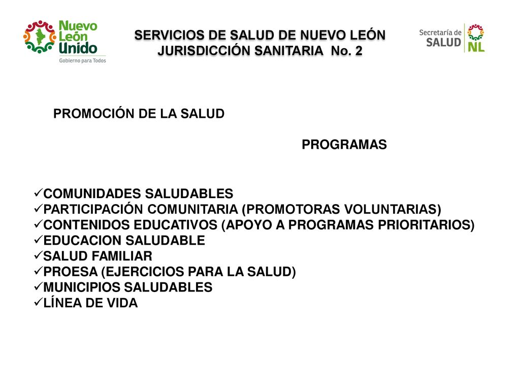SERVICIOS DE SALUD DE NUEVO LEÓN JURISDICCIÓN SANITARIA No. 2