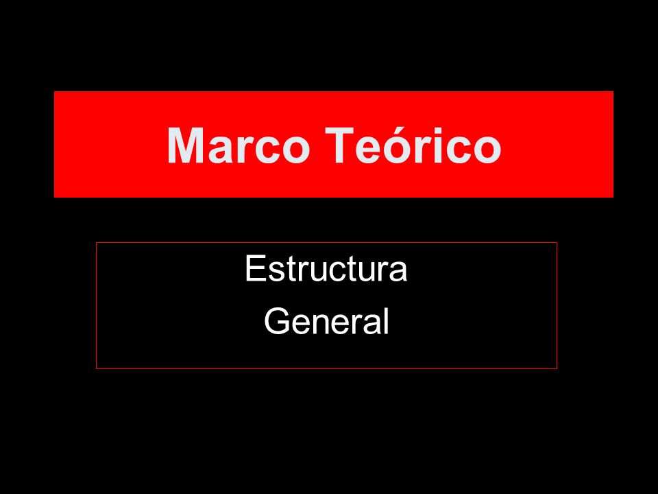 Marco Teórico Estructura General