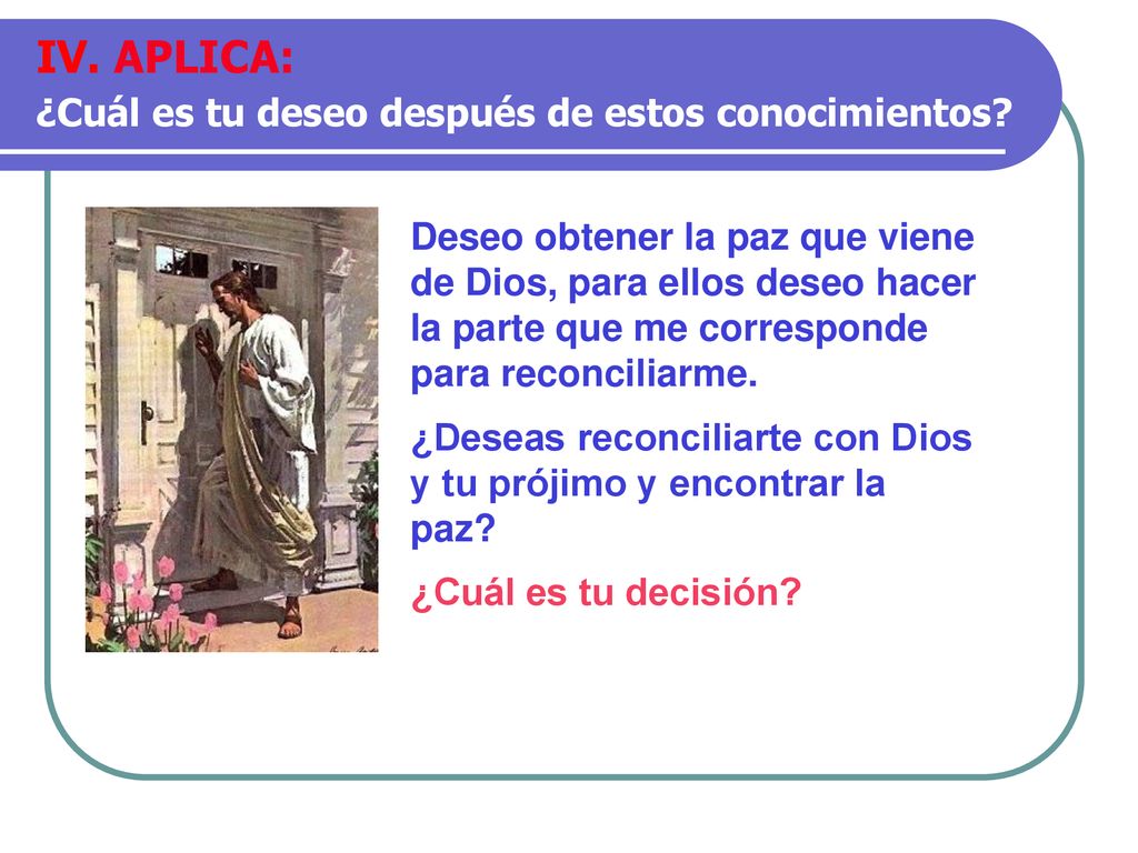 IV. APLICA: ¿Cuál es tu deseo después de estos conocimientos