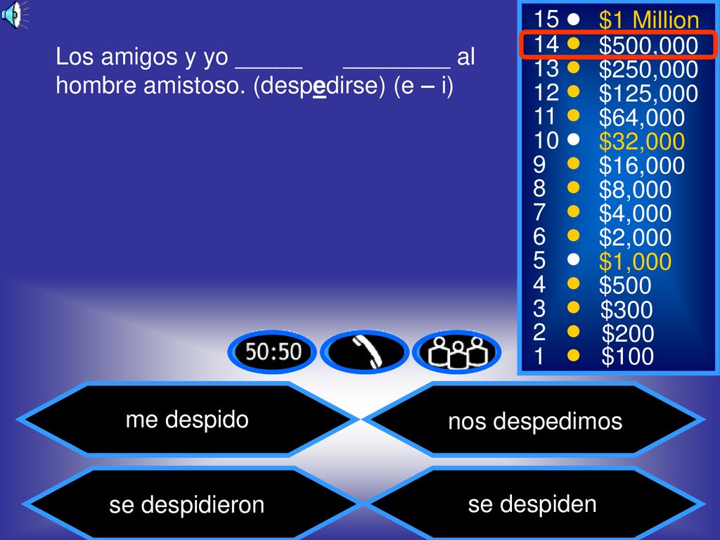 Los amigos y yo _____. ________ al hombre amistoso
