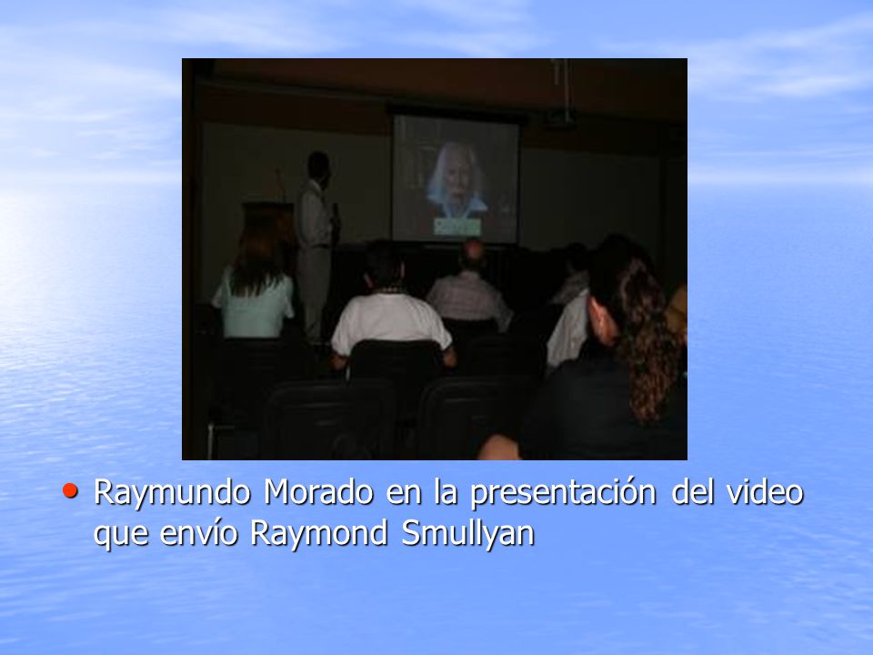 Raymundo Morado en la presentación del video que envío Raymond Smullyan