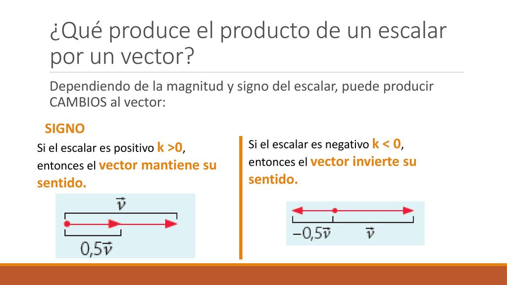 ¿Qué produce el producto de un escalar por un vector