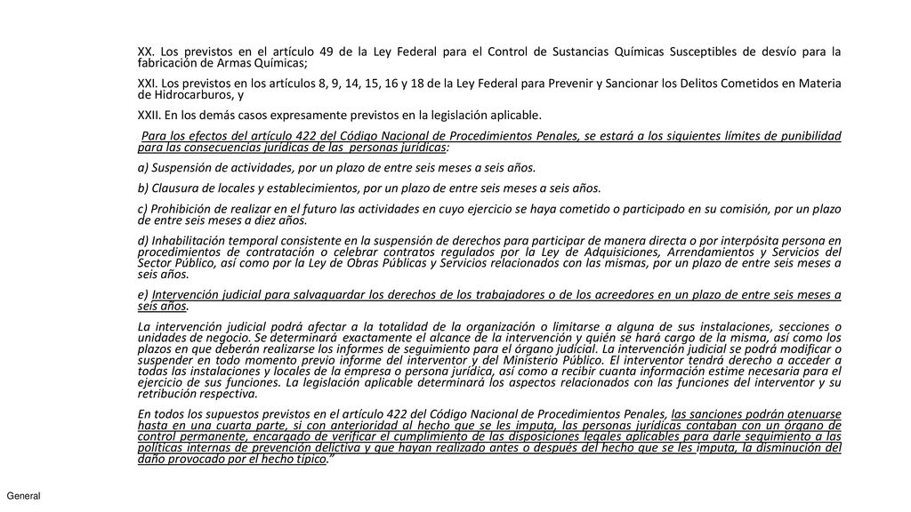XX. Los previstos en el artículo 49 de la Ley Federal para el Control de Sustancias Químicas Susceptibles de desvío para la fabricación de Armas Químicas;