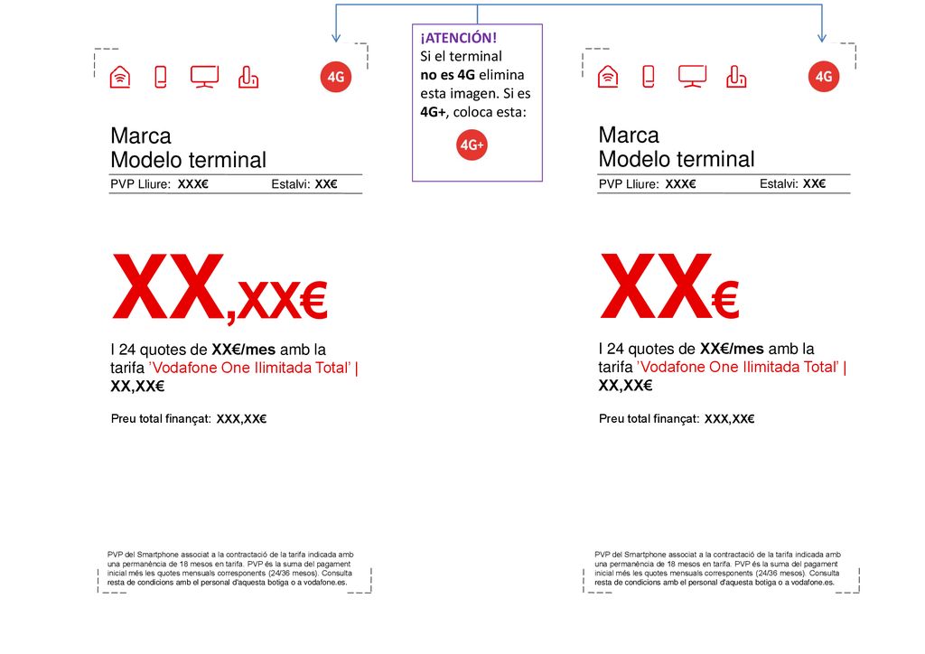 XX,XX€ XX€ Marca Modelo terminal Marca Modelo terminal