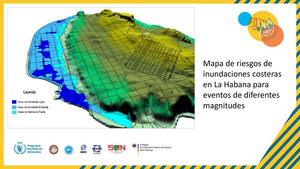 Mapa de riesgos de inundaciones costeras en La Habana para eventos de diferentes magnitudes