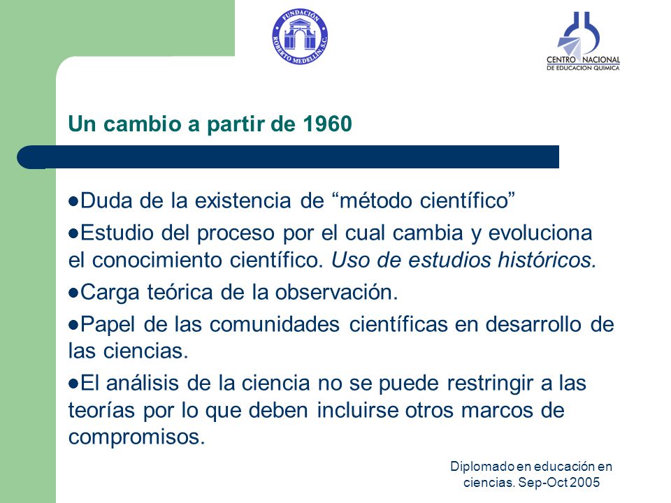 Diplomado en educación en ciencias. Sep-Oct 2005