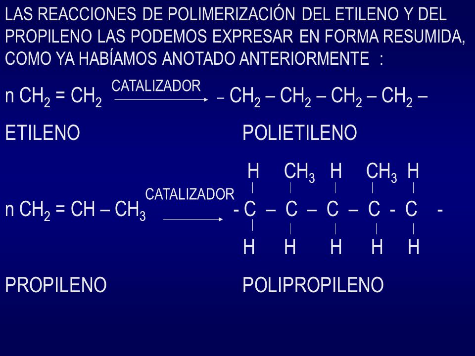 n CH2 = CH – CH3 - C – C – C – C - C - H H H H H