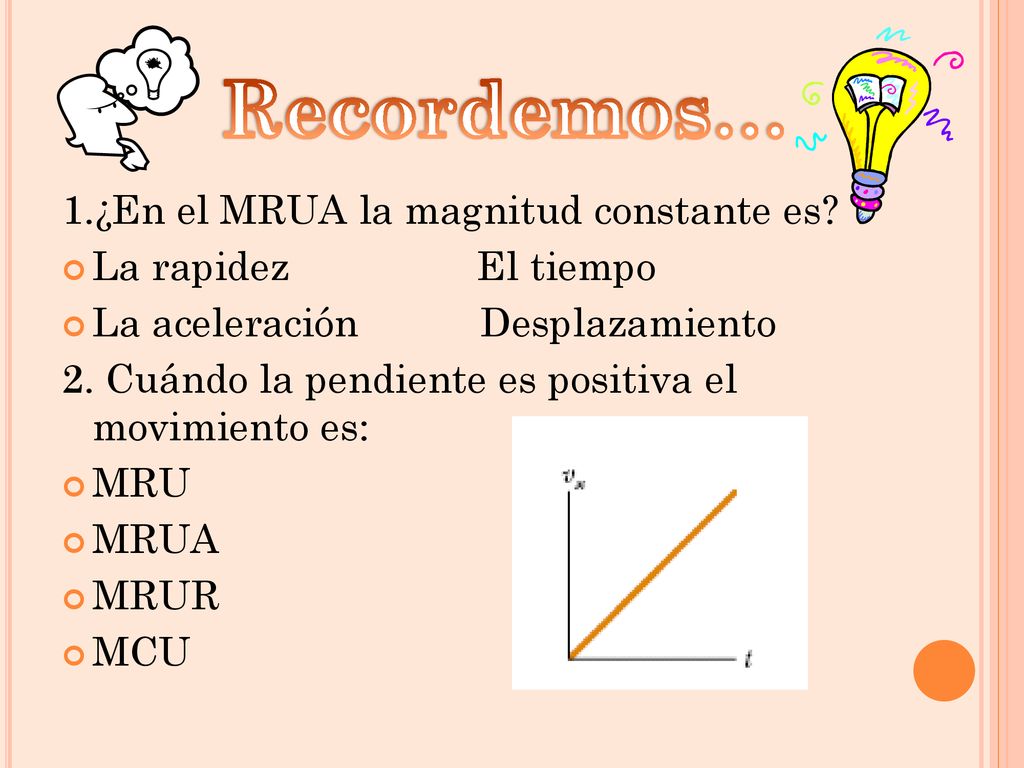 Recordemos… 1.¿En el MRUA la magnitud constante es