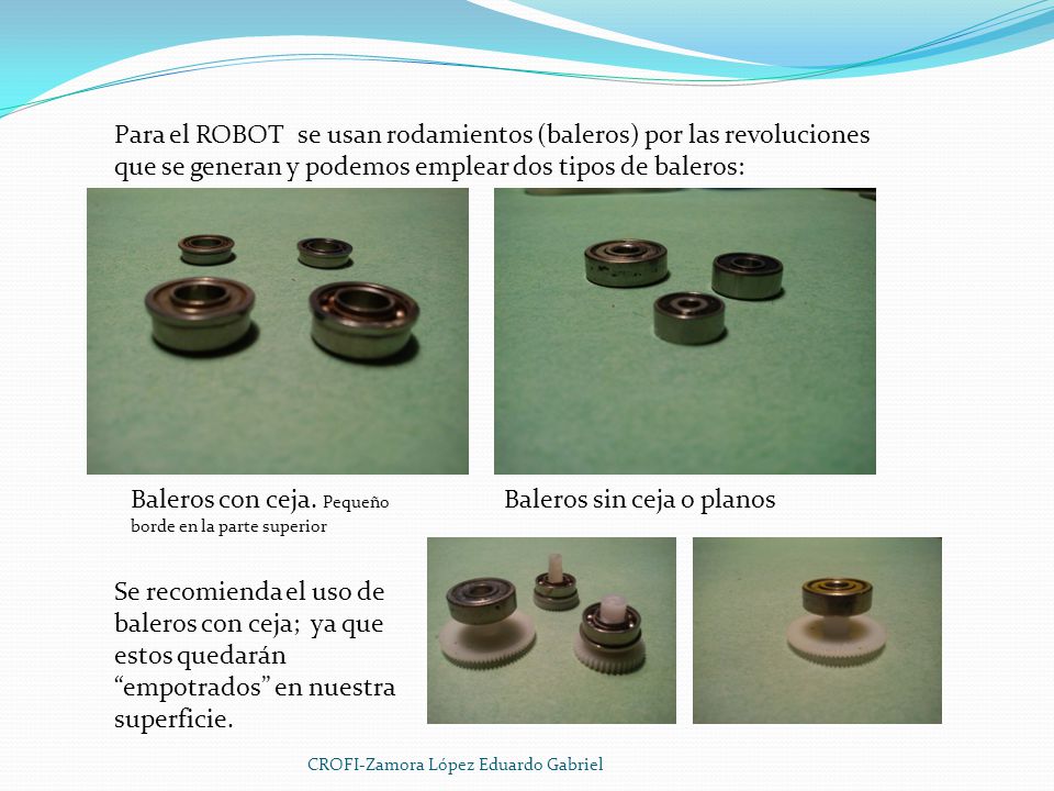 Baleros con ceja. Pequeño borde en la parte superior
