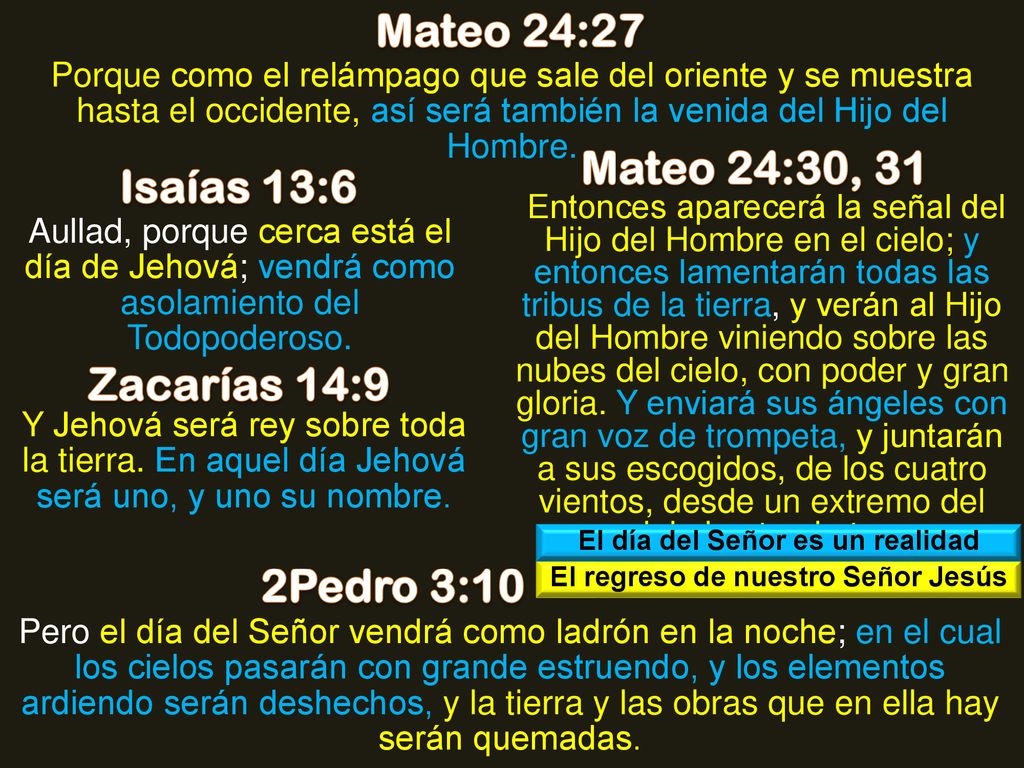 El día del Señor es un realidad El regreso de nuestro Señor Jesús
