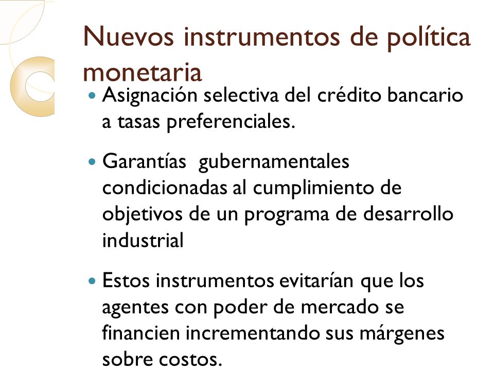 Nuevos instrumentos de política monetaria