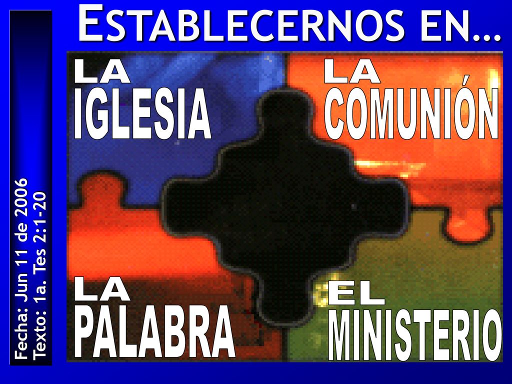 ESTABLECERNOS EN… LA LA COMUNIÓN IGLESIA LA EL MINISTERIO PALABRA