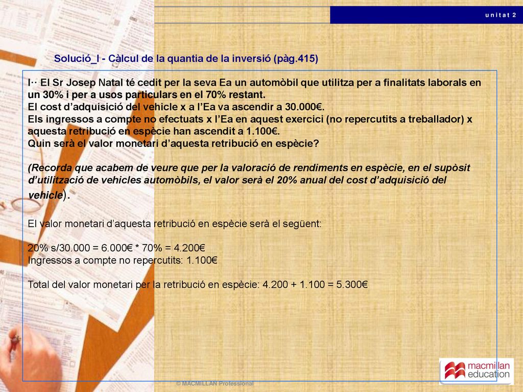 Solució_I - Càlcul de la quantia de la inversió (pàg.415)