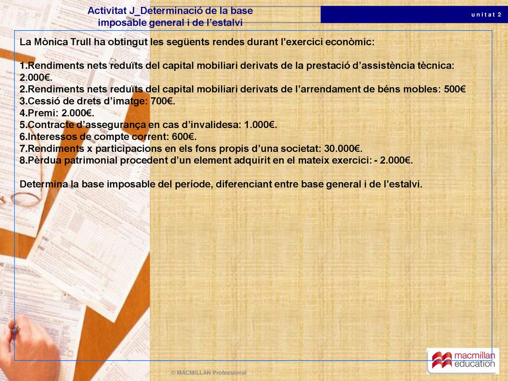 Activitat J_Determinació de la base imposable general i de l’estalvi