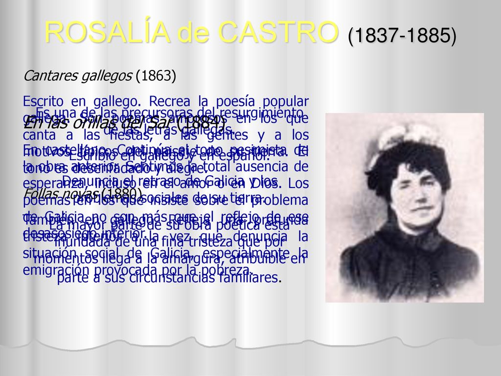 ROSALÍA de CASTRO ( ) En las orillas del Sar (1884)