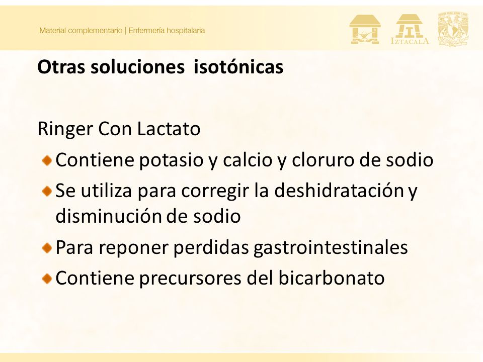 Otras soluciones isotónicas