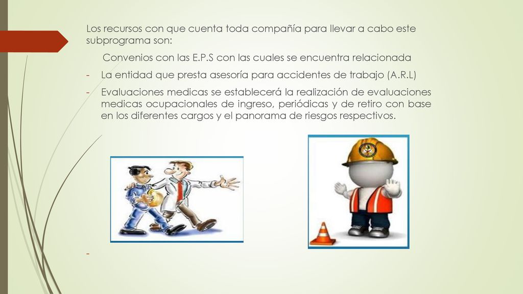 Los recursos con que cuenta toda compañía para llevar a cabo este subprograma son: