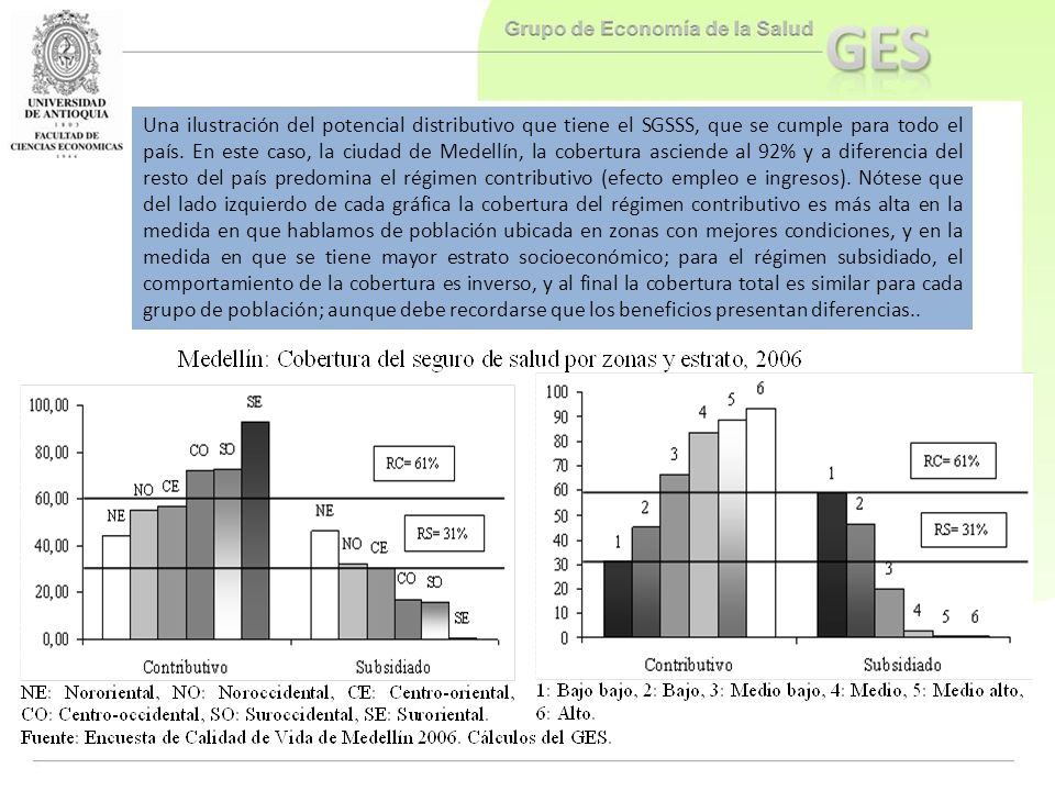 Una ilustración del potencial distributivo que tiene el SGSSS, que se cumple para todo el país.