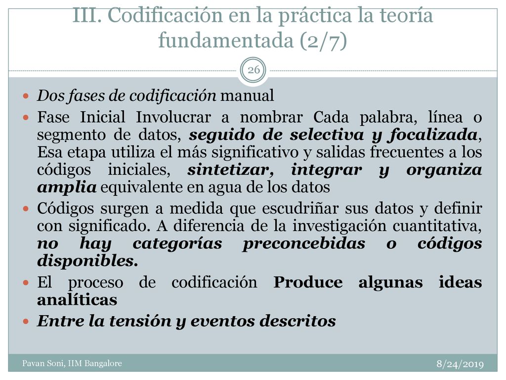III. Codificación en la práctica la teoría fundamentada (2/7)